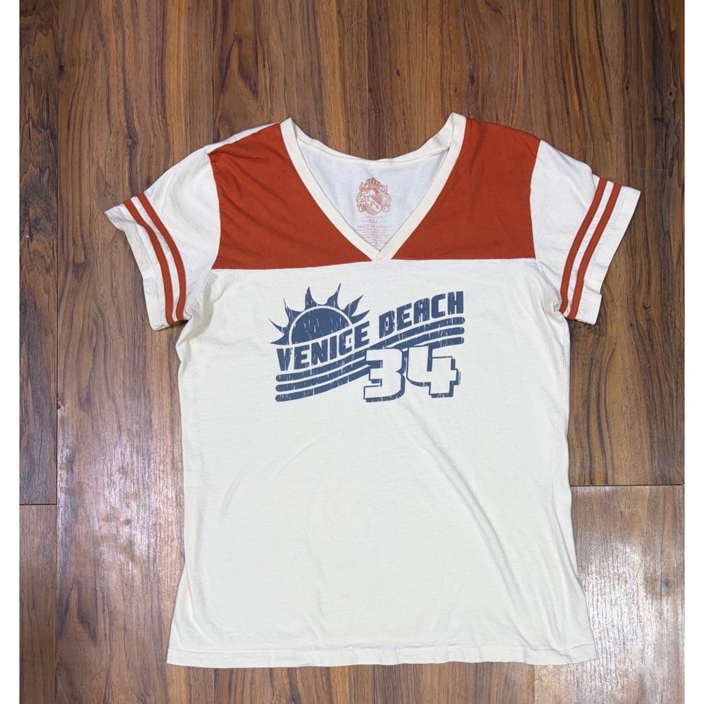 Love Couture Juniors XXL Venice Beach Graphic Tee Retro Varsity Y2K
